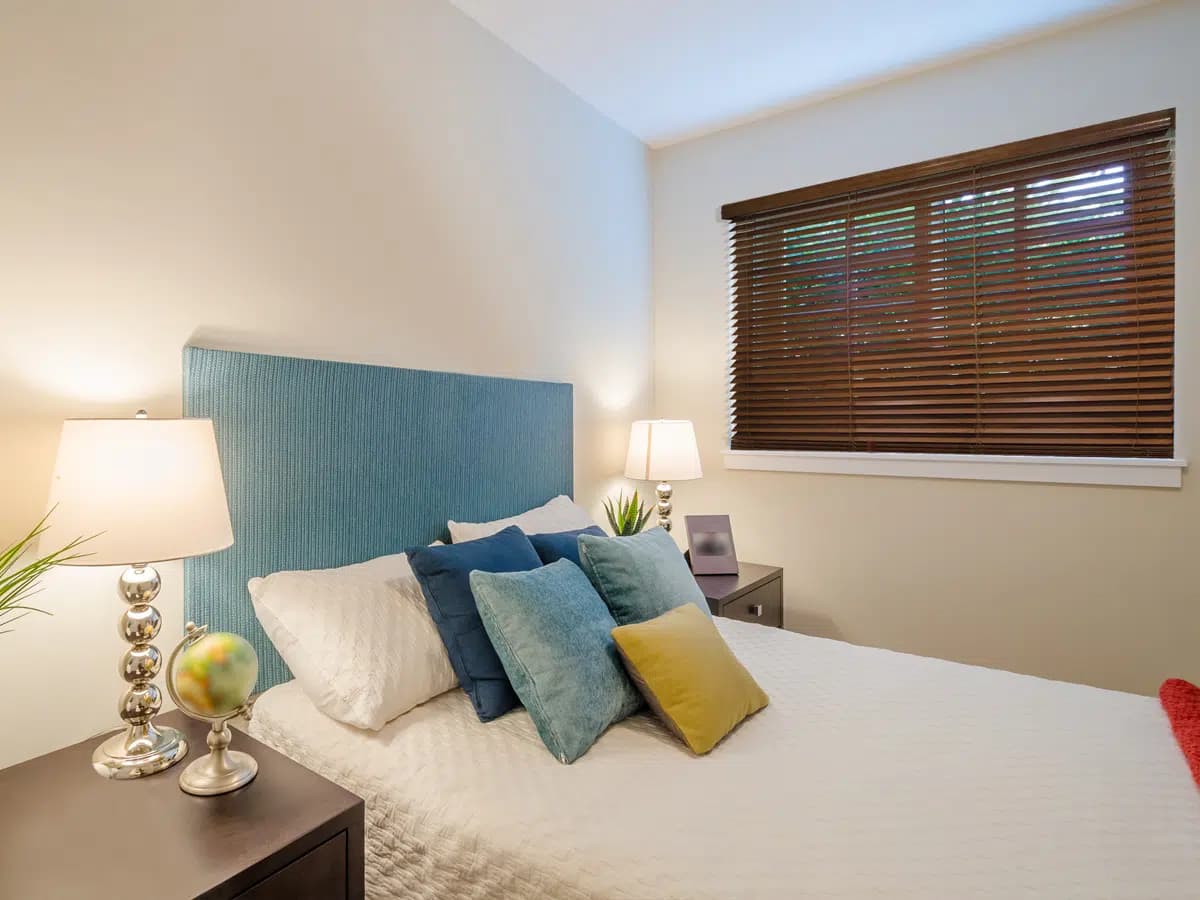 Custom bedroom blinds and shades for Summerville Nexton Cane Bay homes with UV protection